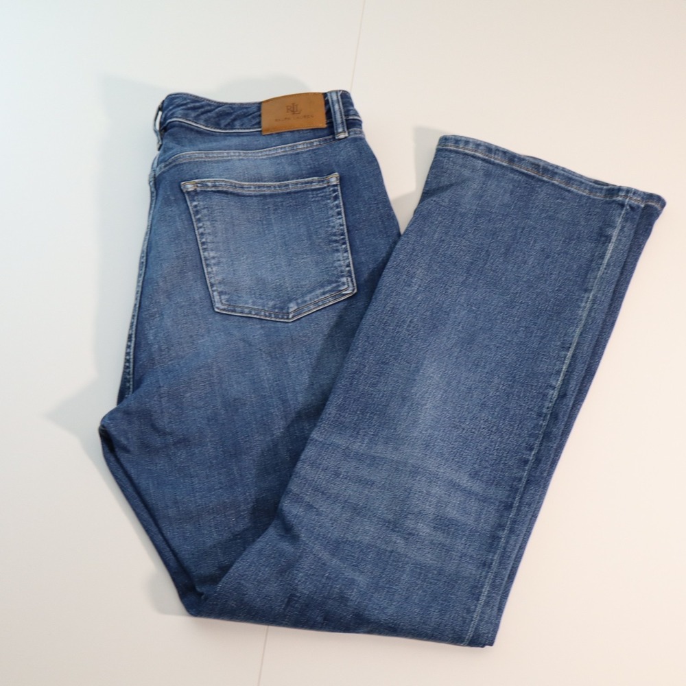 Ralph Lauren Women's Straight Leg Blue Jeans Medium Wash